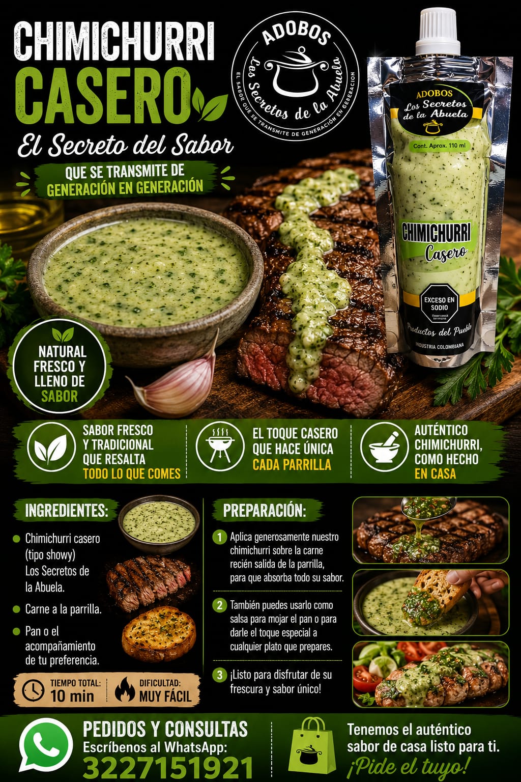 Carne con chimichurri