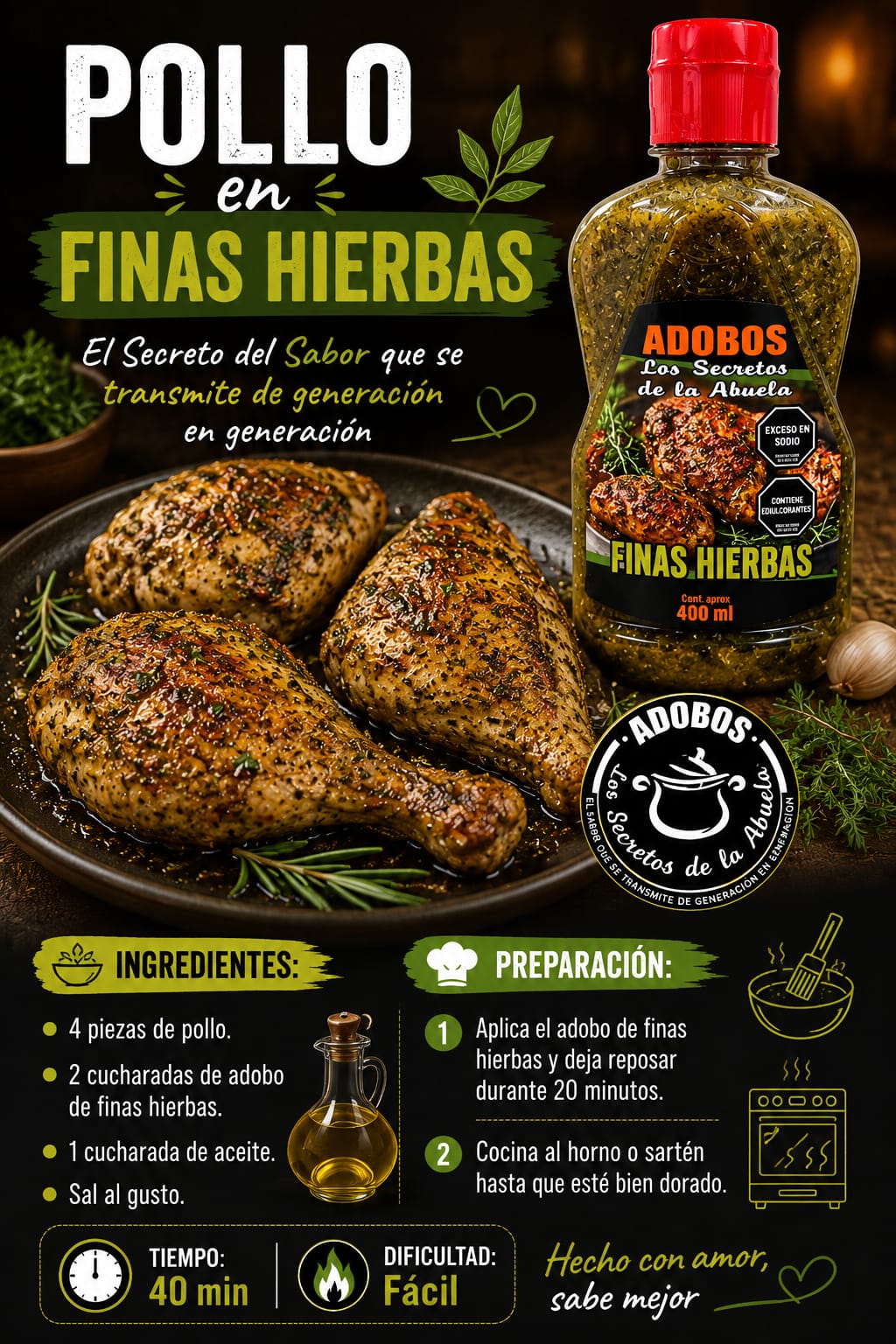 Pollo a las finas hierbas
