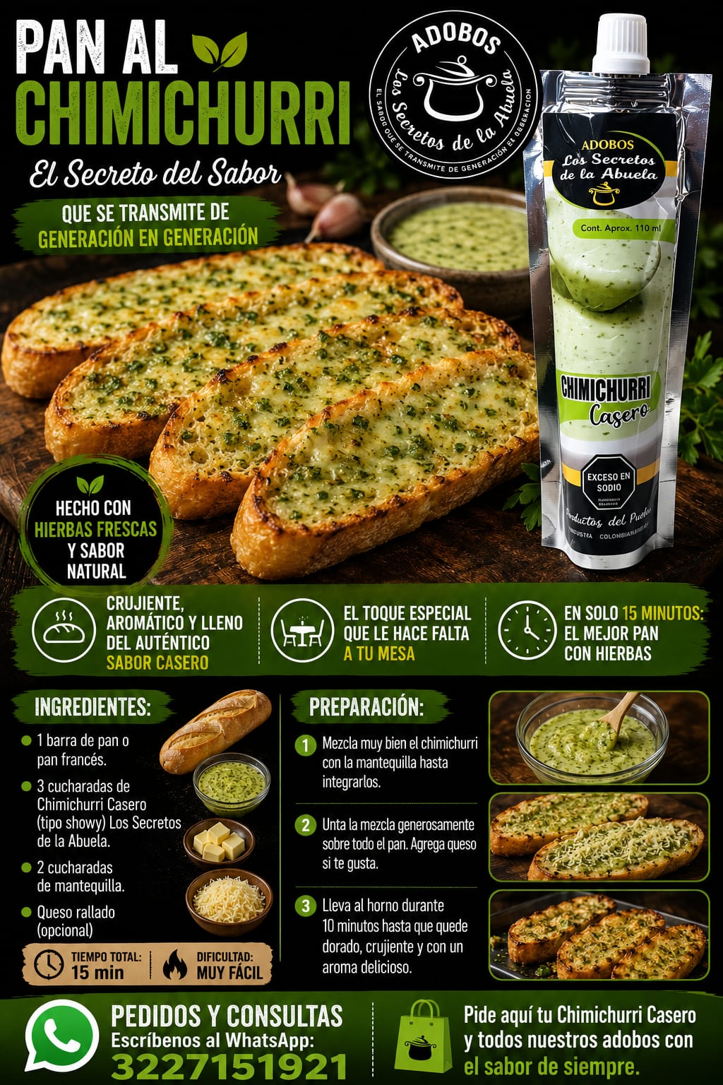 Pan con chimichurri